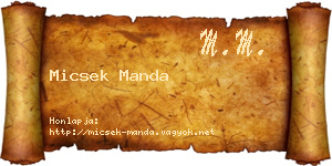 Micsek Manda névjegykártya